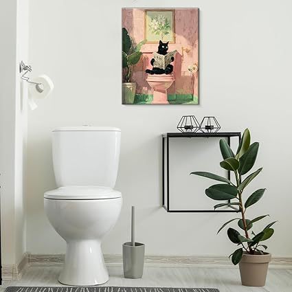 Pink Cat Canvas Art Painting for Home Decoration